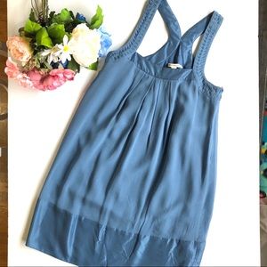 Banana Republic blue silk dress, size small, sleeveless